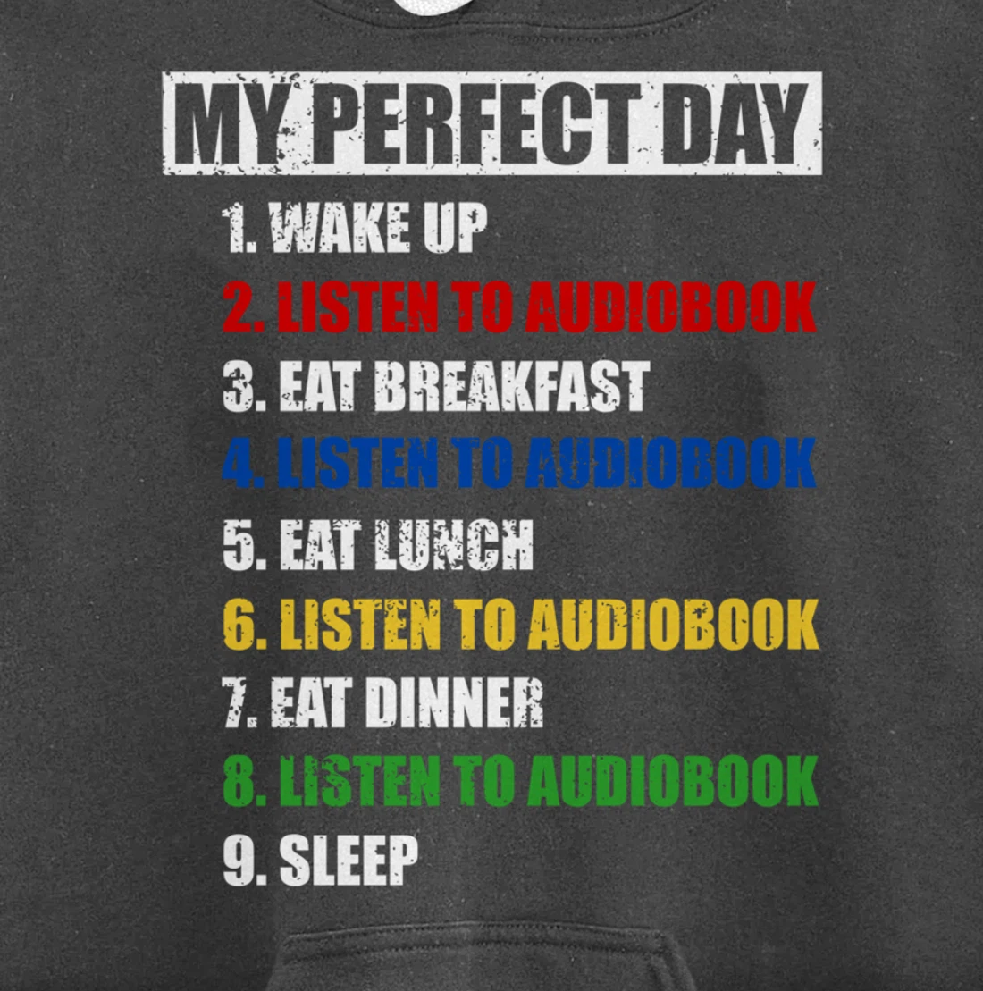 Fun My Perfect Day Listen To Audiobook Men Love To Read Pullover Hoodie