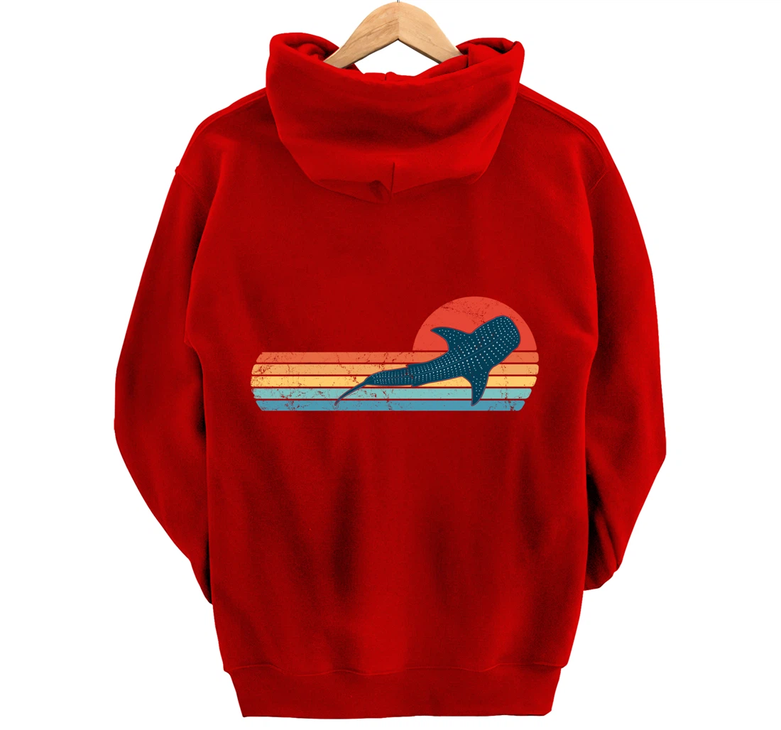 Whale Shark Vintage Sunset Pullover Hoodie