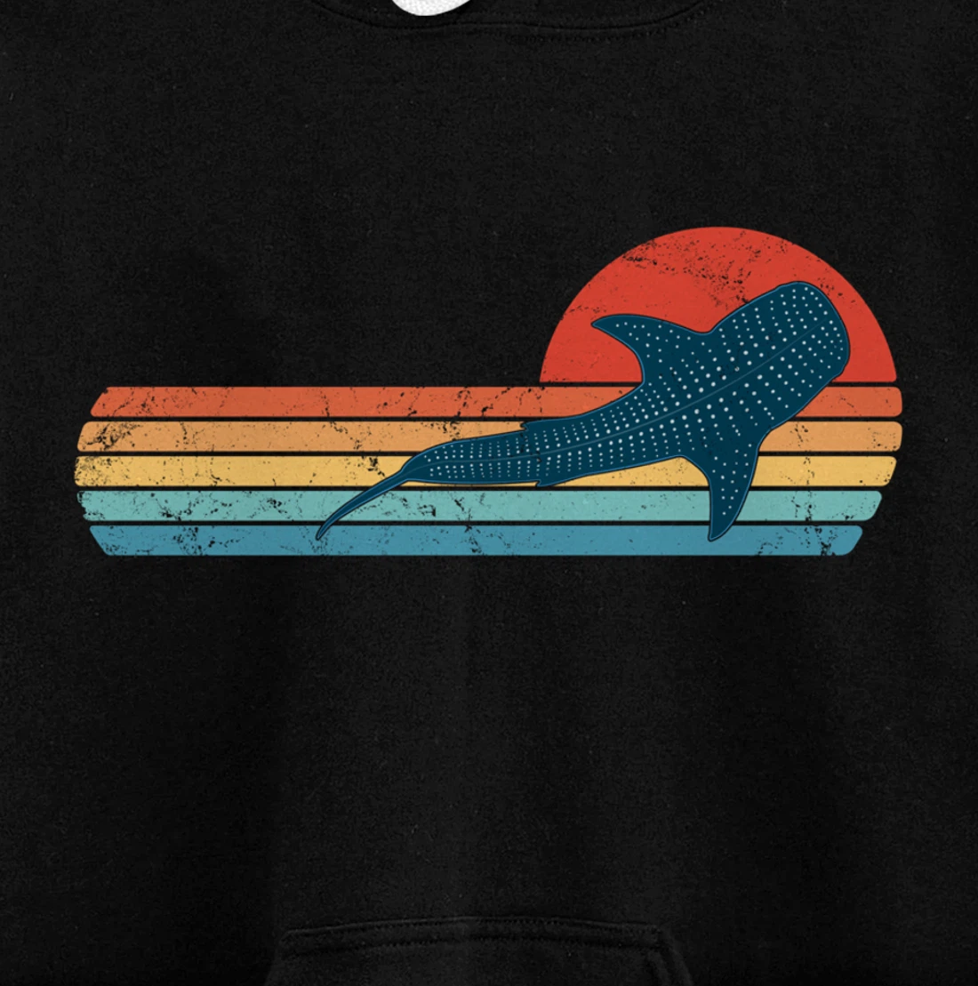 Whale Shark Vintage Sunset Pullover Hoodie