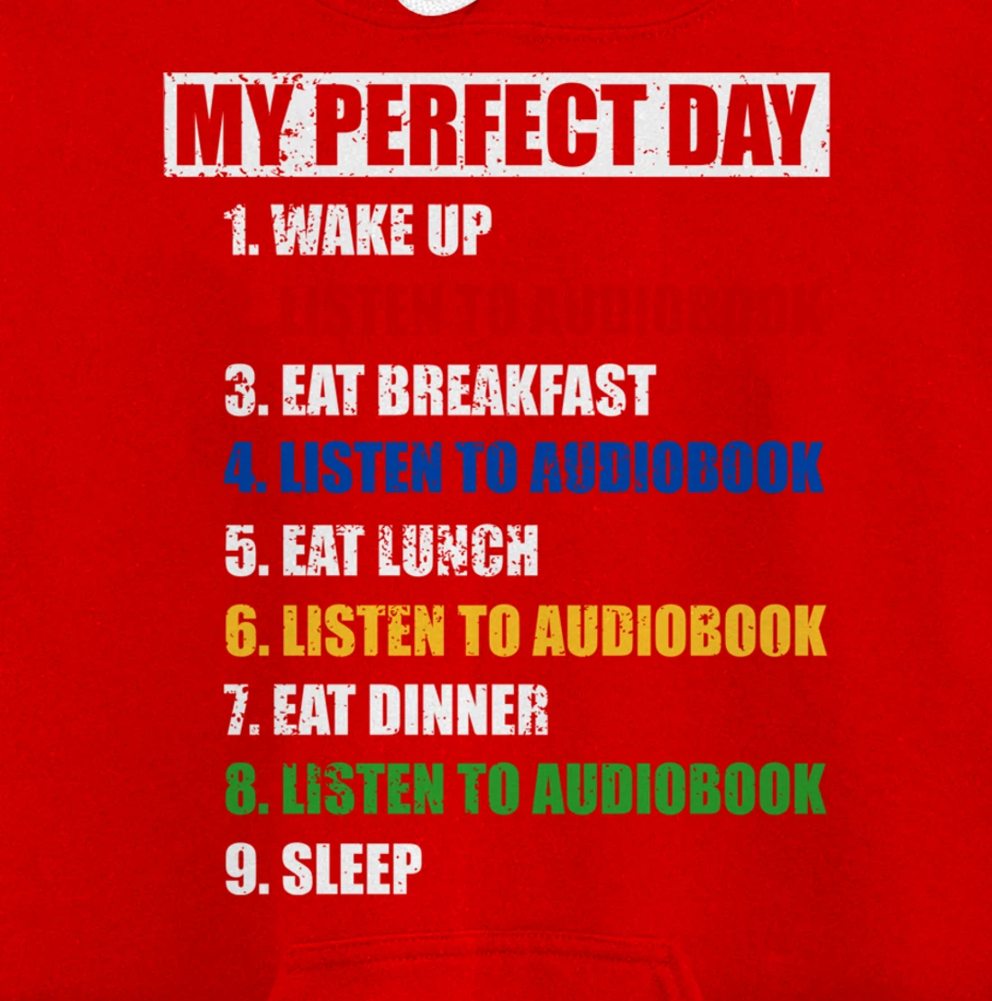 Fun My Perfect Day Listen To Audiobook Men Love To Read Pullover Hoodie