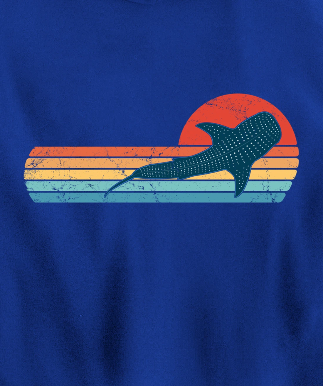 Whale Shark Vintage Sunset Pullover Hoodie