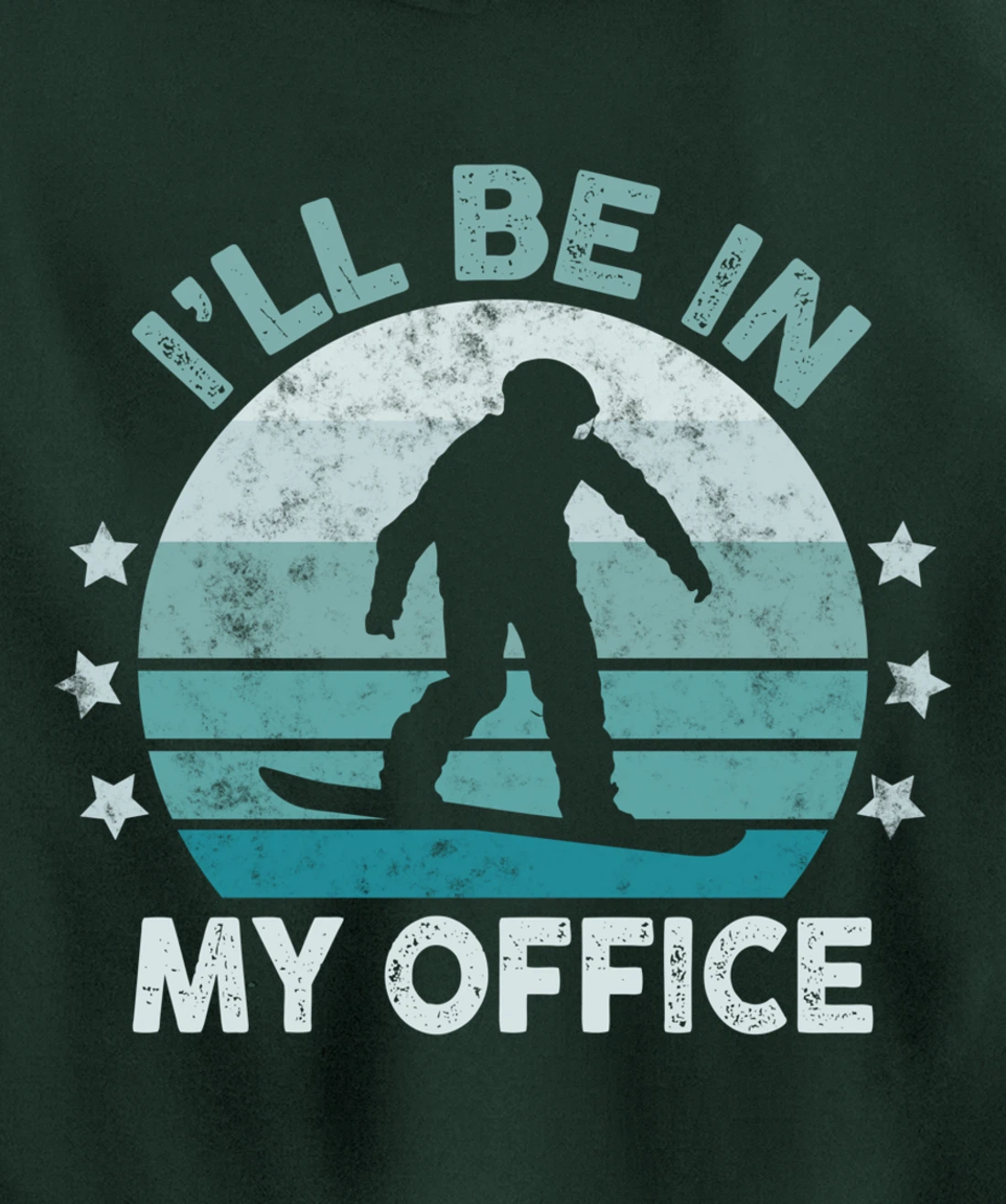Snowboarding I’ll Be In My Office Winter Ice Sports Retro Pullover Hoodie