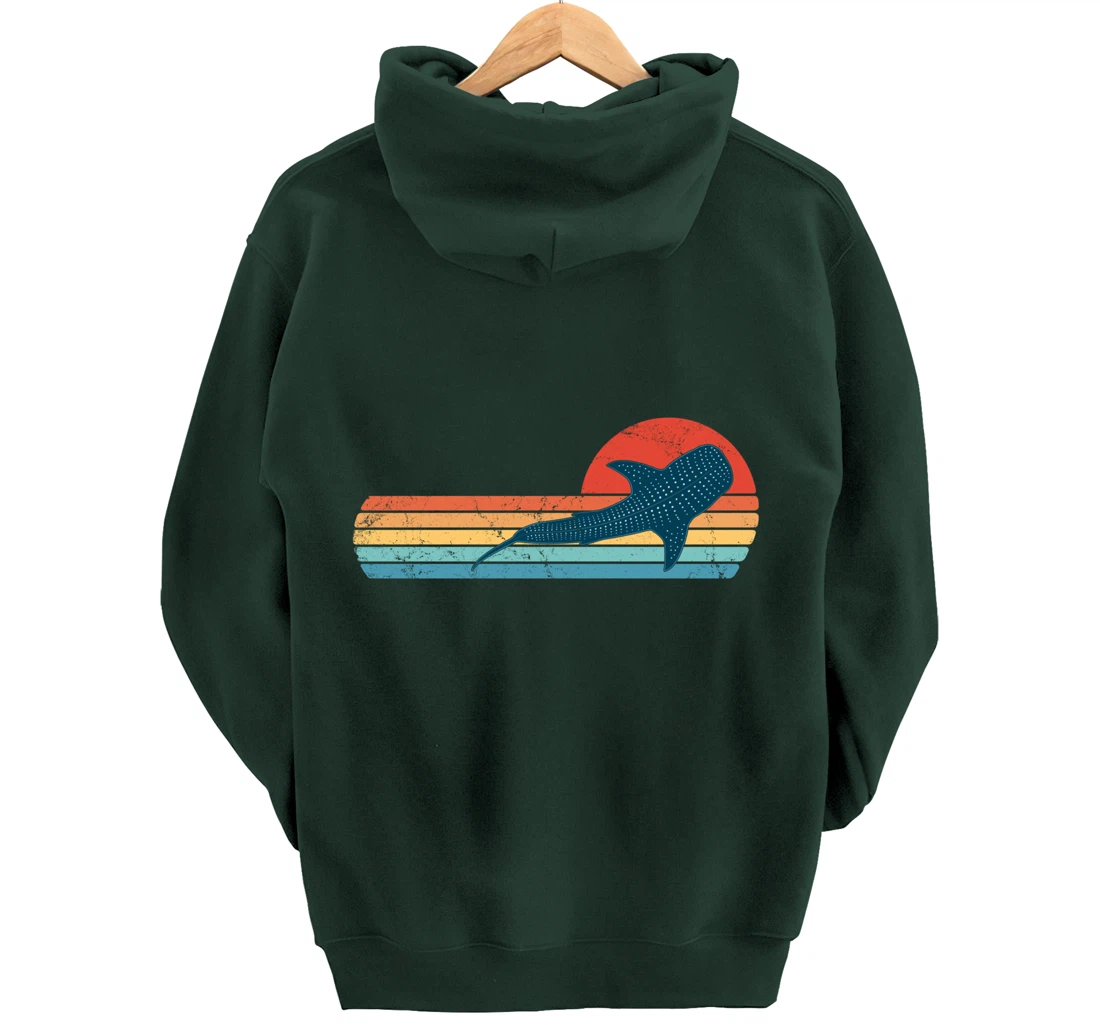 Whale Shark Vintage Sunset Pullover Hoodie