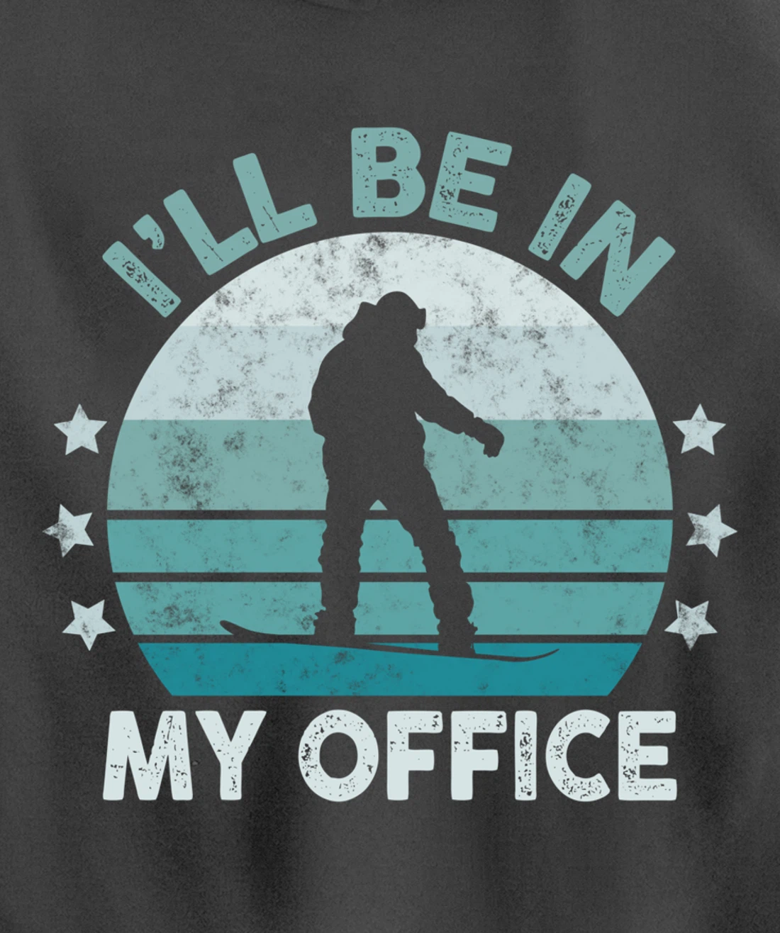 Snowboarding I’ll Be In My Office Winter Ice Sports Retro Pullover Hoodie
