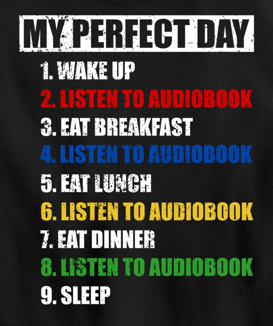 Fun My Perfect Day Listen To Audiobook Men Love To Read Pullover Hoodie