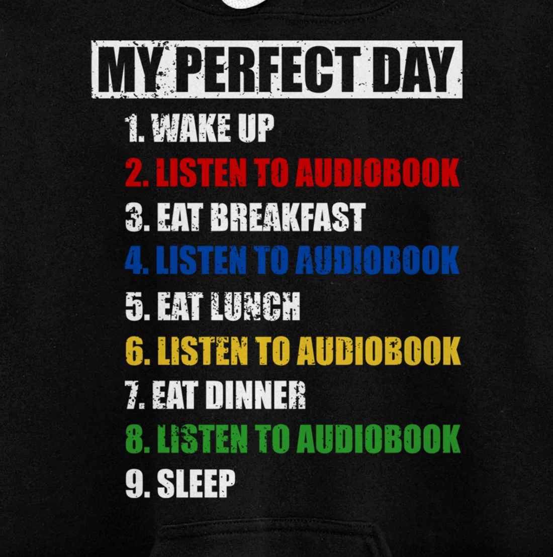 Fun My Perfect Day Listen To Audiobook Men Love To Read Pullover Hoodie