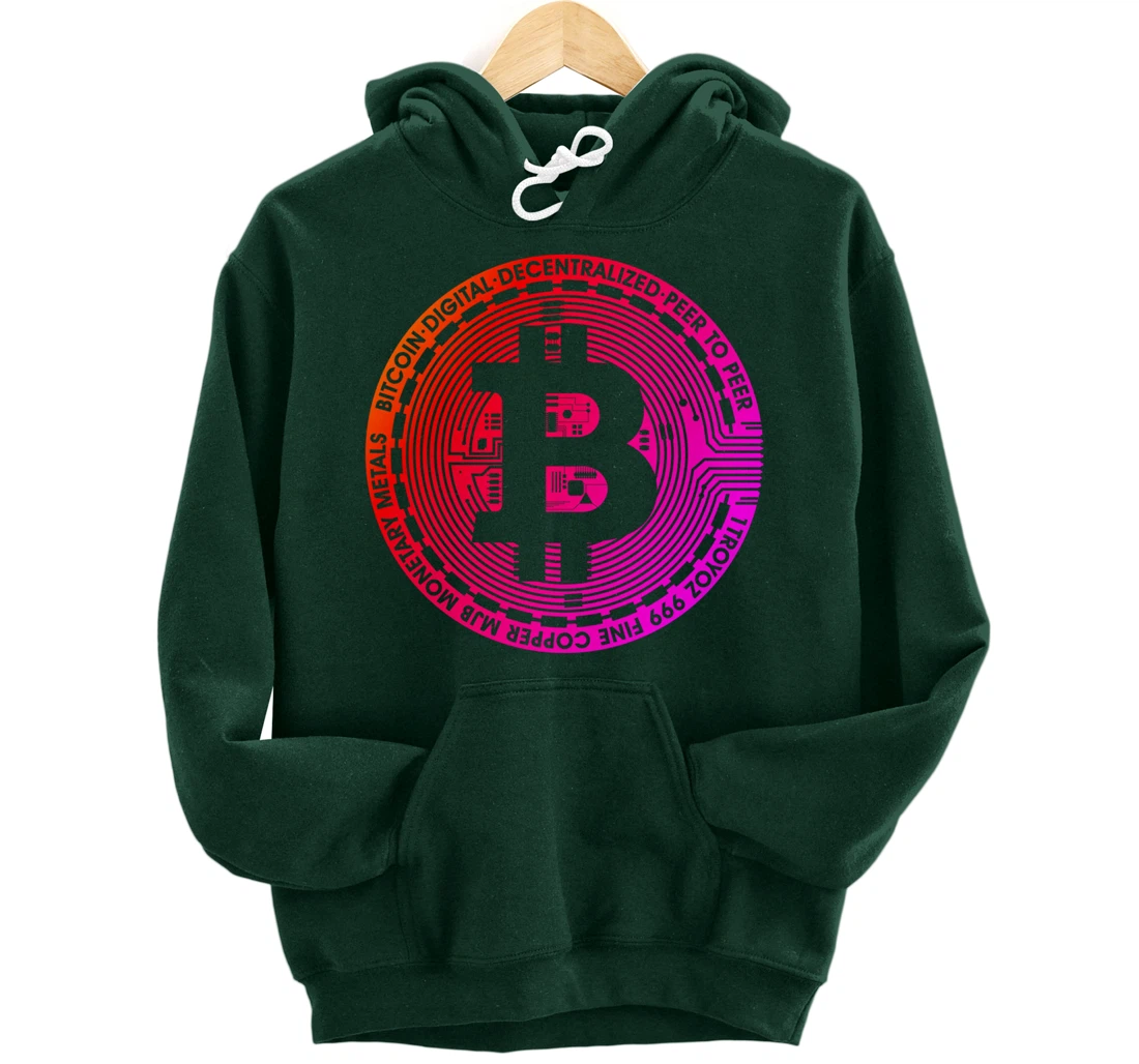 Retro Bitcoin Pullover Hoodie