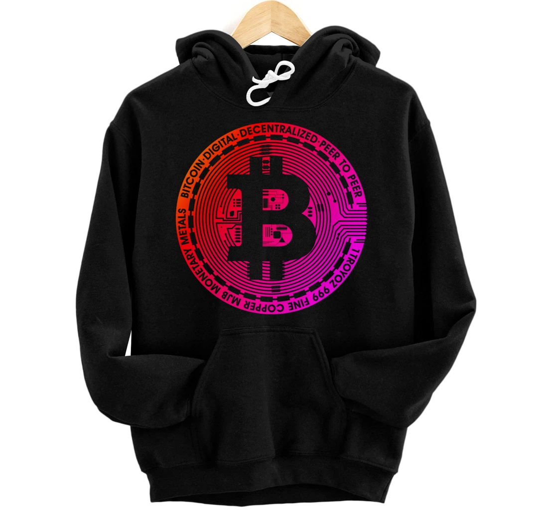 Retro Bitcoin Pullover Hoodie