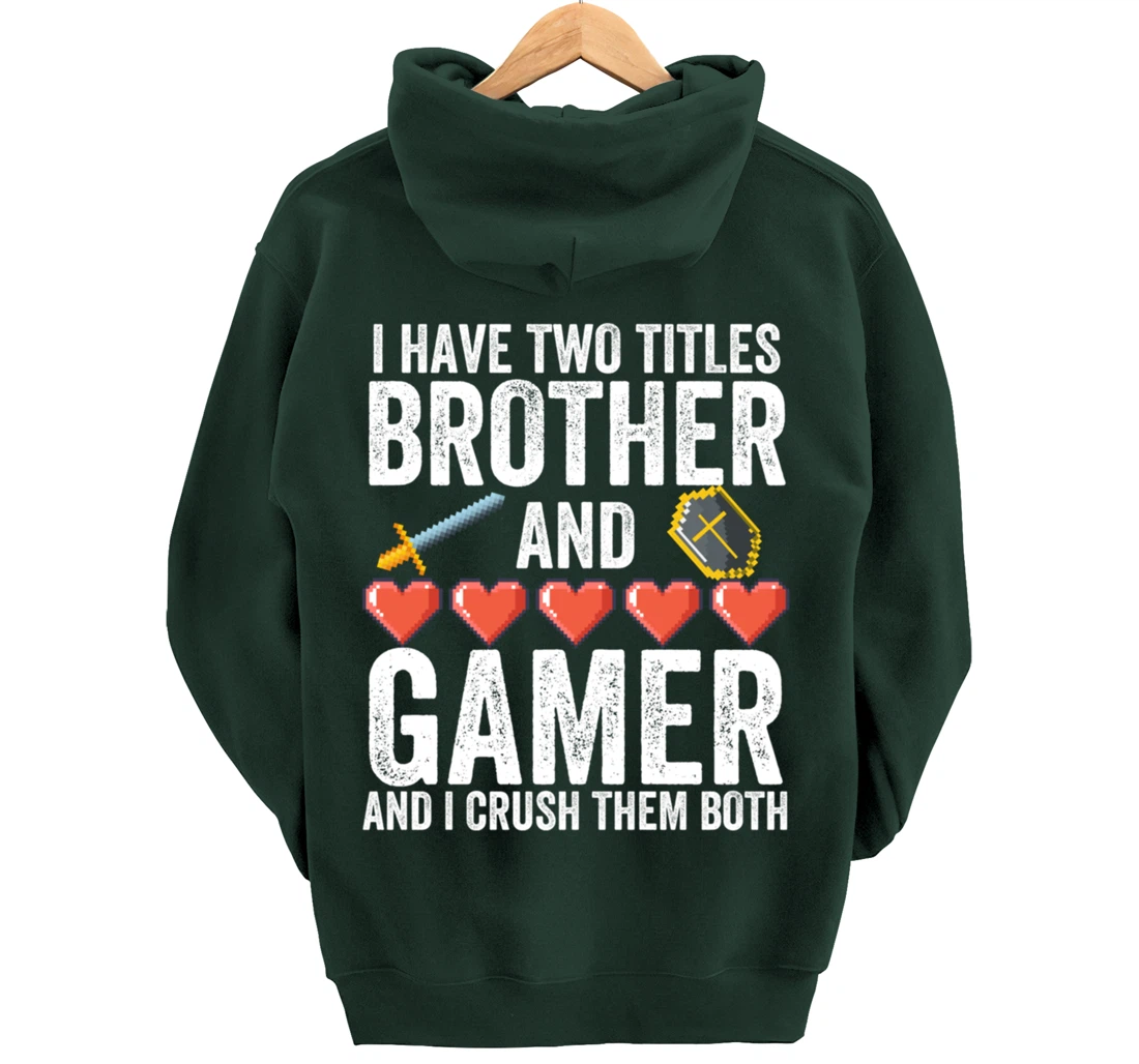 Boys or Mens Funny Gamer Merch - Vintage Video Games Brother Pullover Hoodie