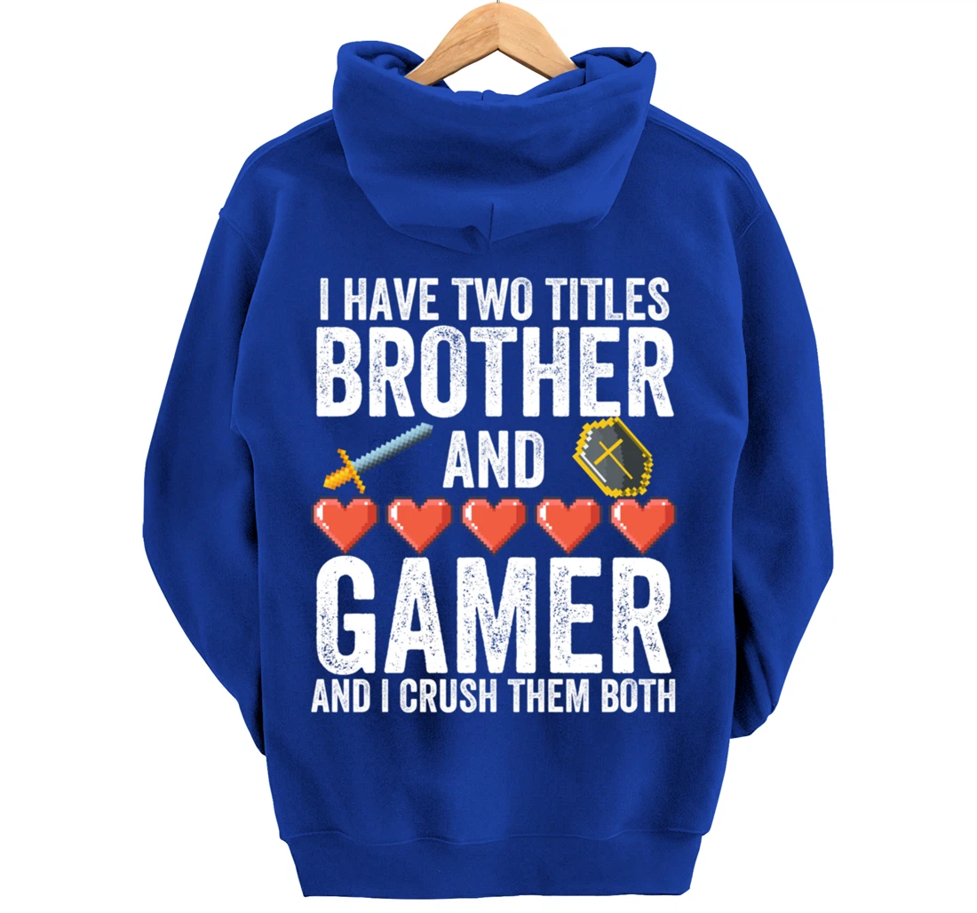 Boys or Mens Funny Gamer Merch - Vintage Video Games Brother Pullover Hoodie