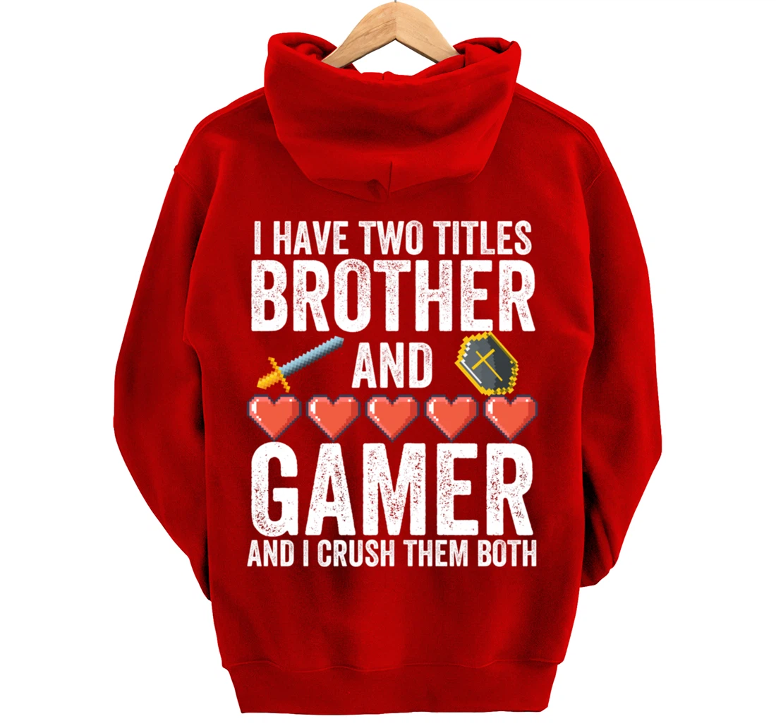 Boys or Mens Funny Gamer Merch - Vintage Video Games Brother Pullover Hoodie