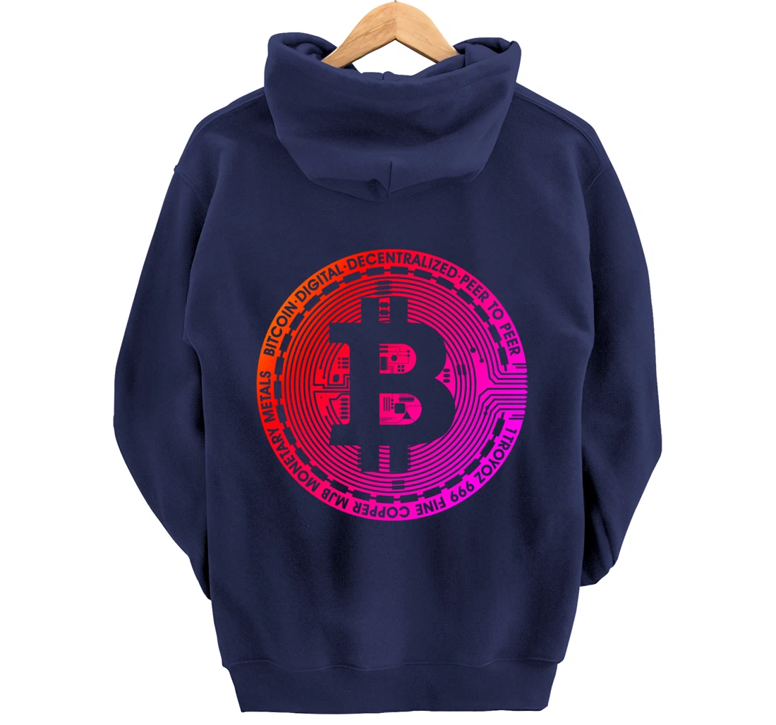 Retro Bitcoin Pullover Hoodie