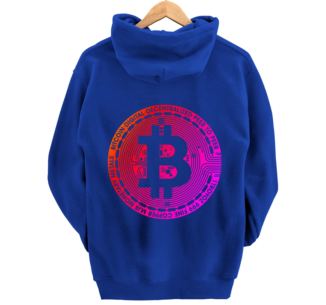 Retro Bitcoin Pullover Hoodie