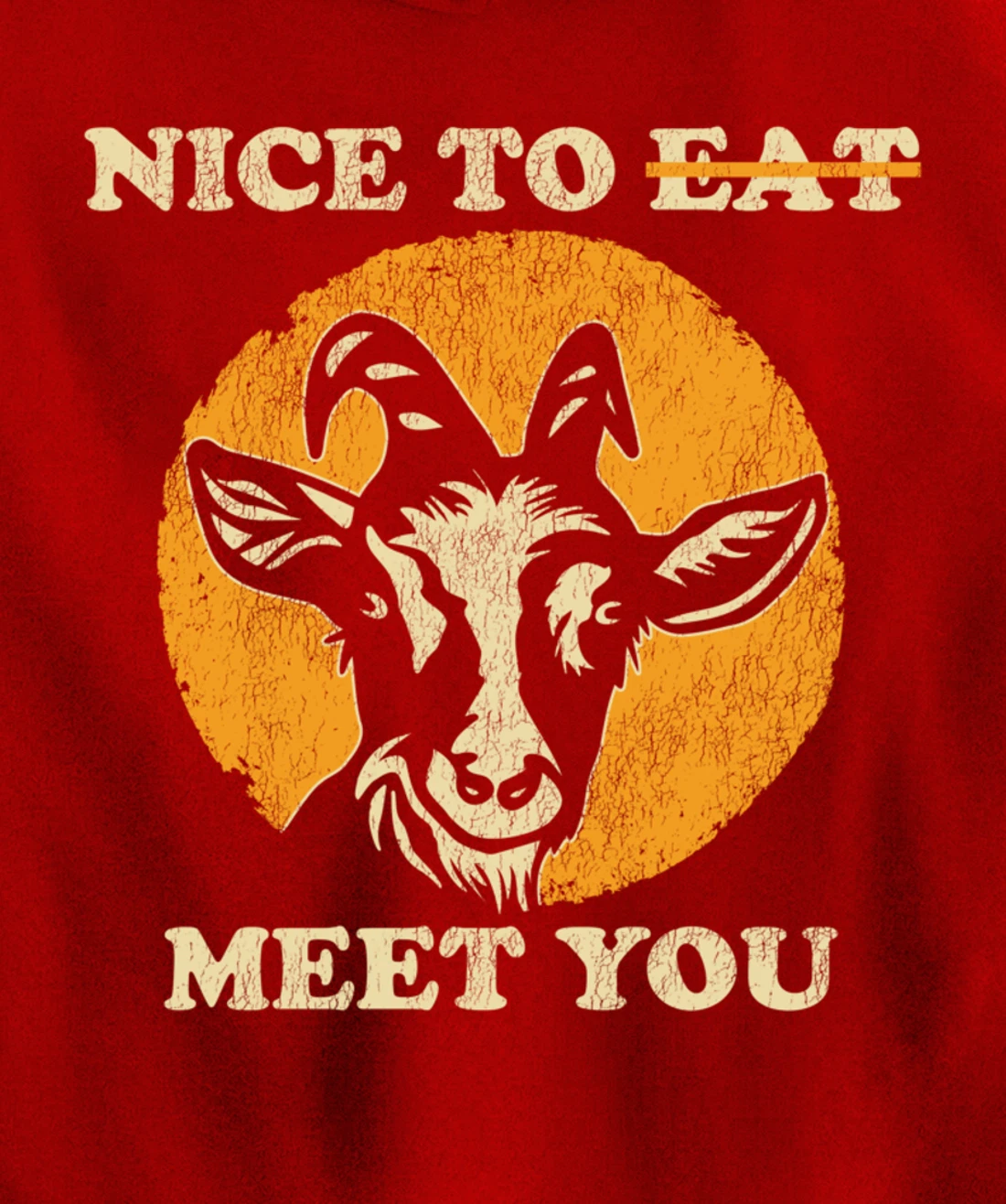 Support Animal Liberation Rights Vegan Distressed Goat Art Pullover Hoodie