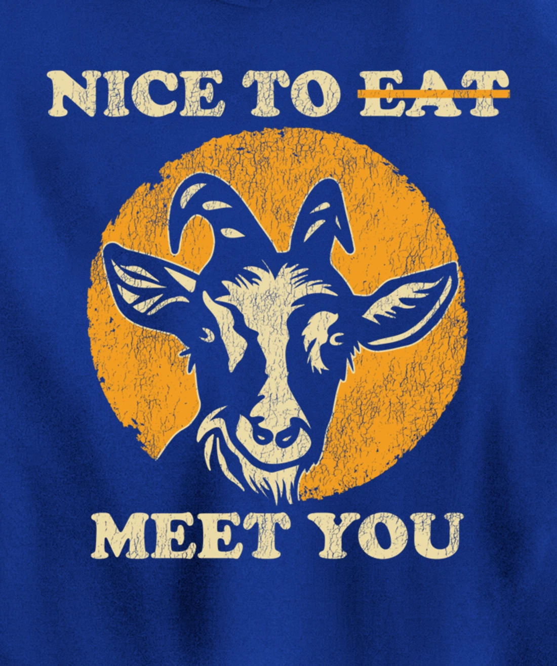 Support Animal Liberation Rights Vegan Distressed Goat Art Pullover Hoodie