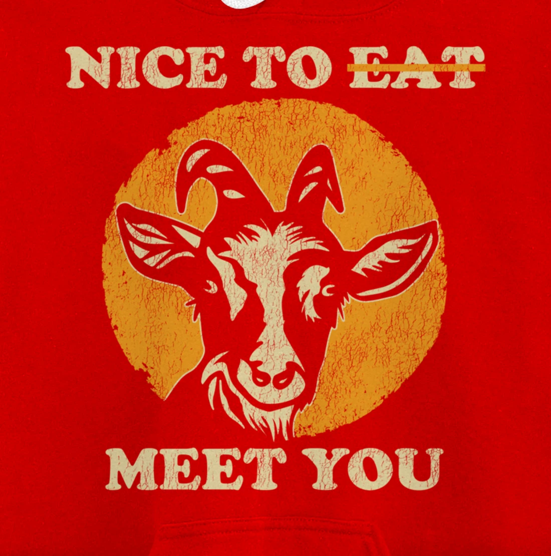 Support Animal Liberation Rights Vegan Distressed Goat Art Pullover Hoodie