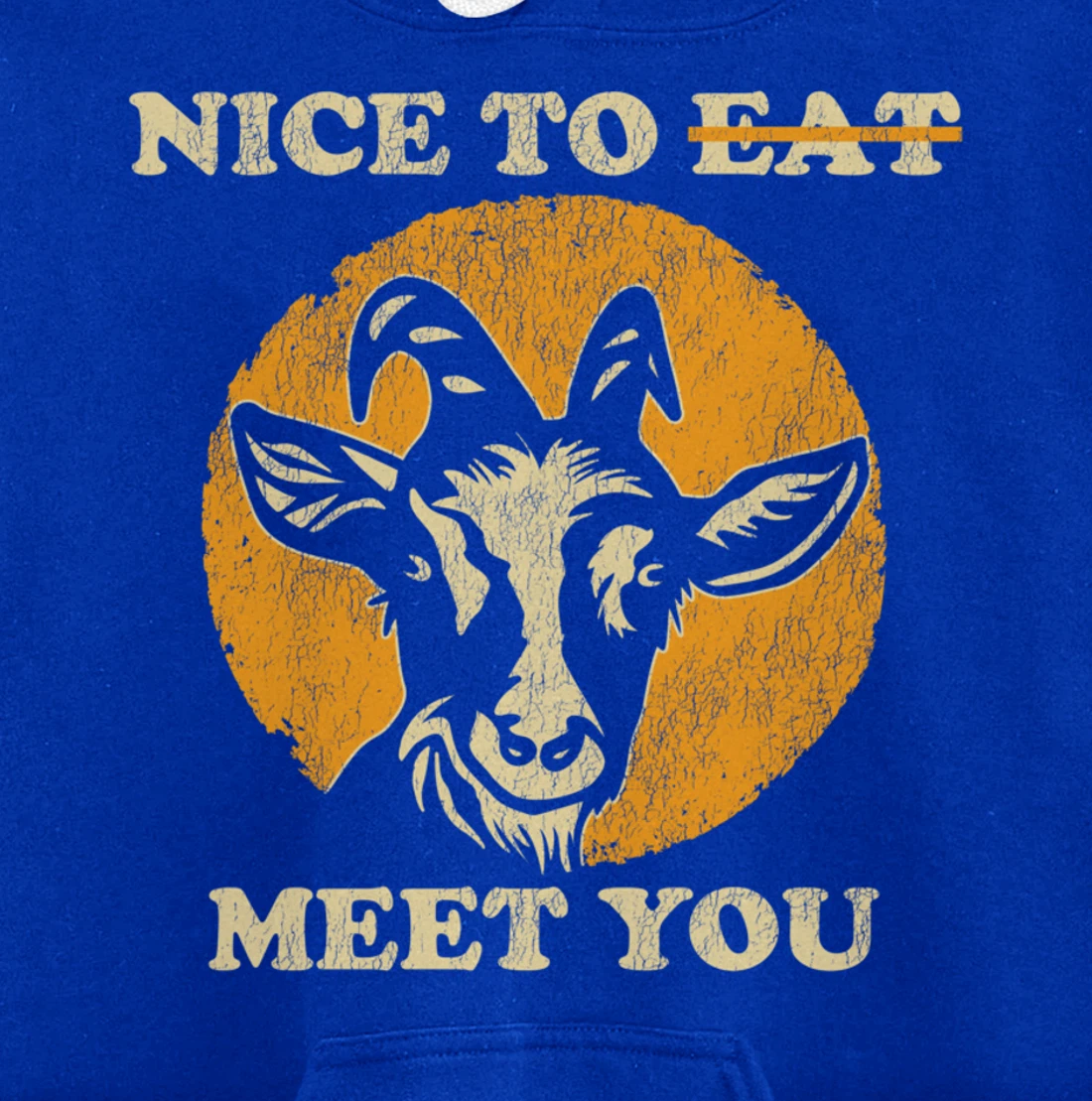 Support Animal Liberation Rights Vegan Distressed Goat Art Pullover Hoodie