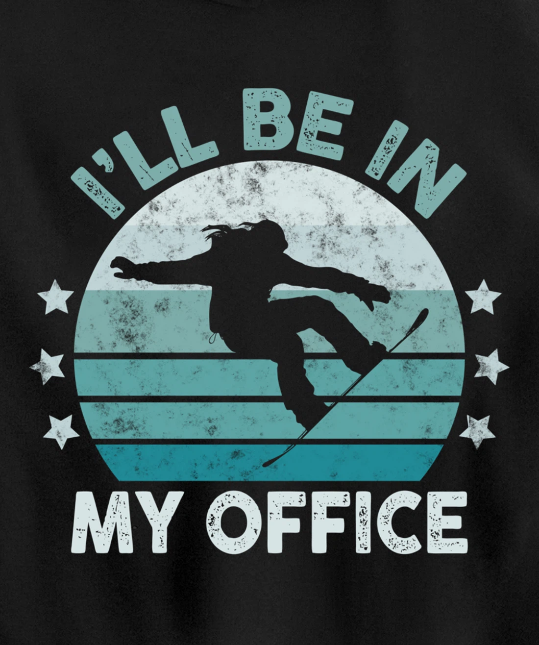 Snowboarding I’ll Be In My Office Winter Ice Sports Retro Pullover Hoodie