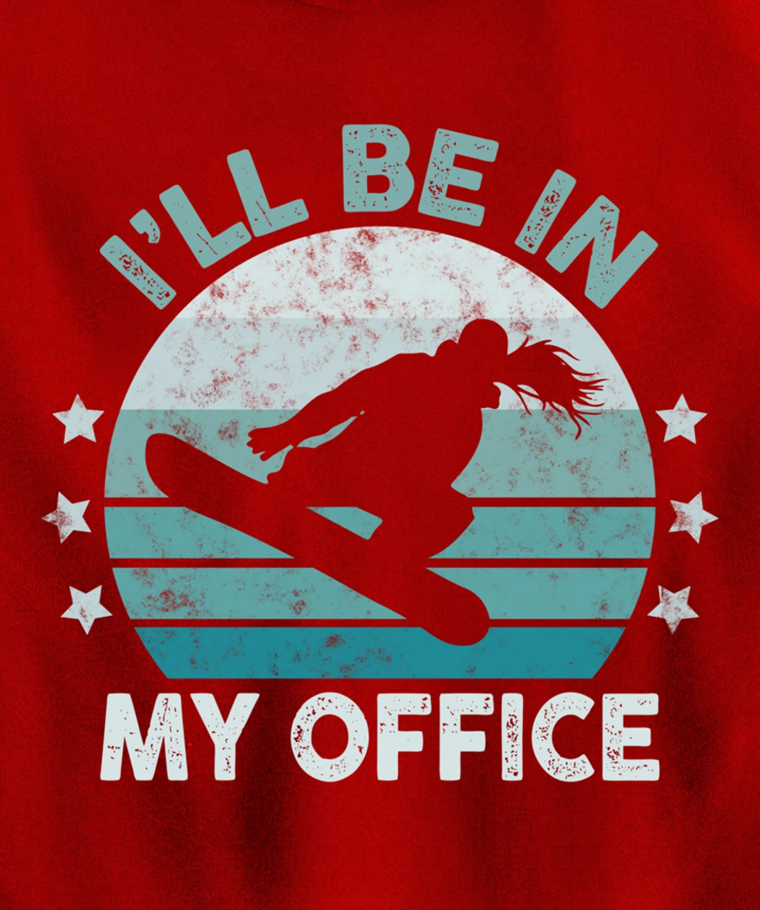 Snowboarding I’ll Be In My Office Winter Ice Sports Retro Pullover Hoodie