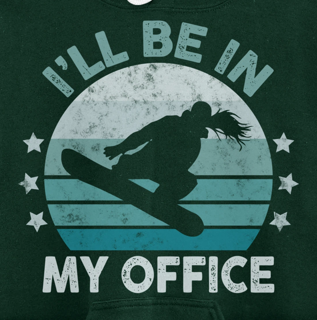 Snowboarding I’ll Be In My Office Winter Ice Sports Retro Pullover Hoodie