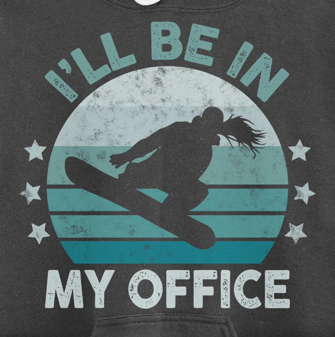 Snowboarding I’ll Be In My Office Winter Ice Sports Retro Pullover Hoodie