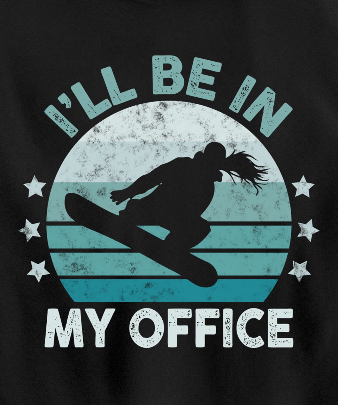 Snowboarding I’ll Be In My Office Winter Ice Sports Retro Pullover Hoodie