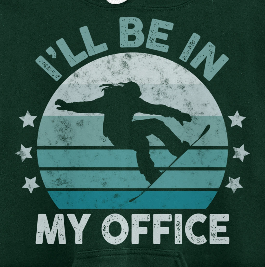 Snowboarding I’ll Be In My Office Winter Ice Sports Retro Pullover Hoodie