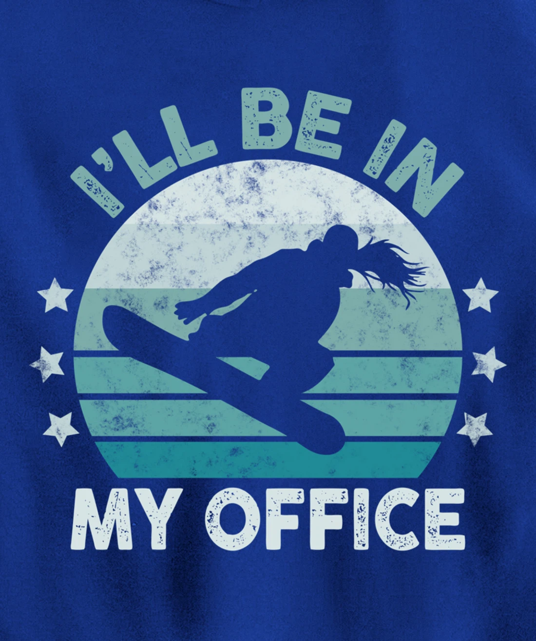 Snowboarding I’ll Be In My Office Winter Ice Sports Retro Pullover Hoodie