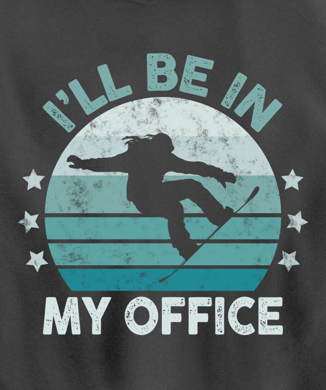 Snowboarding I’ll Be In My Office Winter Ice Sports Retro Pullover Hoodie