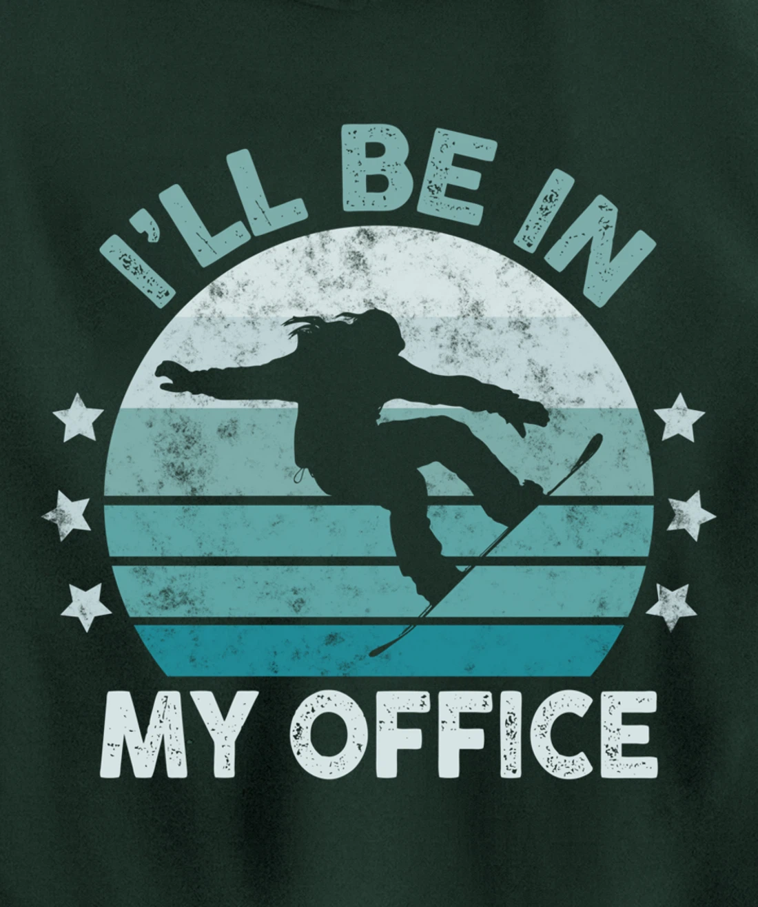 Snowboarding I’ll Be In My Office Winter Ice Sports Retro Pullover Hoodie