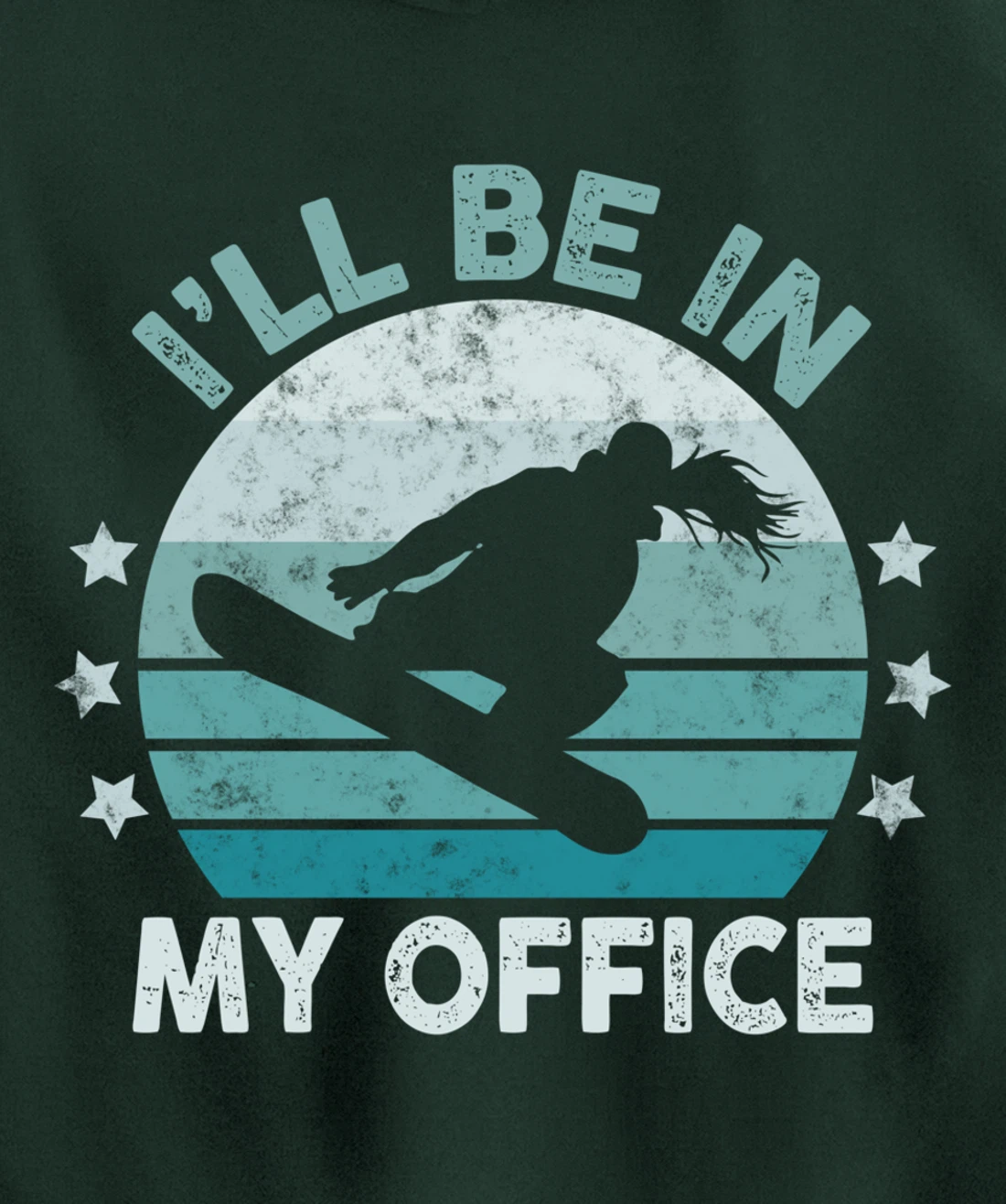 Snowboarding I’ll Be In My Office Winter Ice Sports Retro Pullover Hoodie