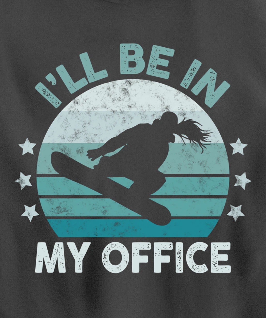 Snowboarding I’ll Be In My Office Winter Ice Sports Retro Pullover Hoodie