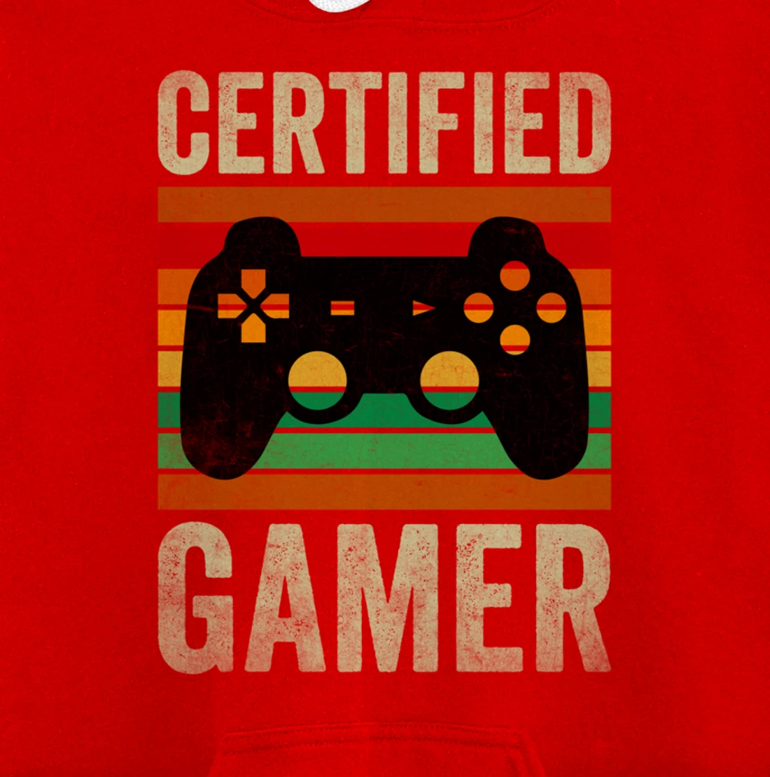 Certified Gamer Retro Funny Video Games Gaming Vintage Pullover Hoodie