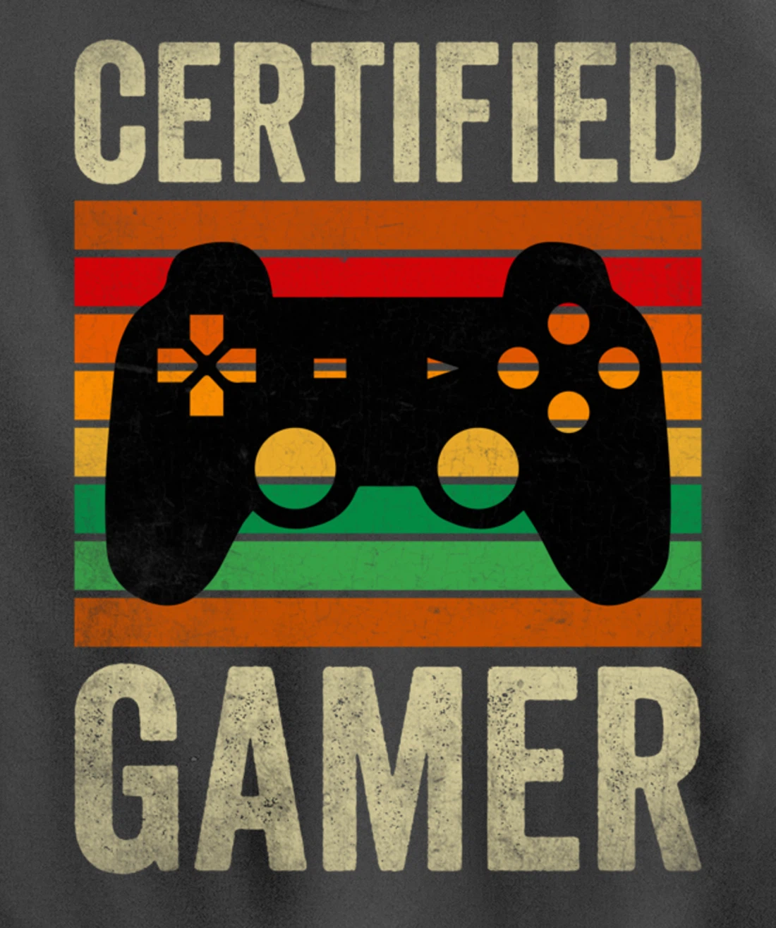 Certified Gamer Retro Funny Video Games Gaming Vintage Pullover Hoodie