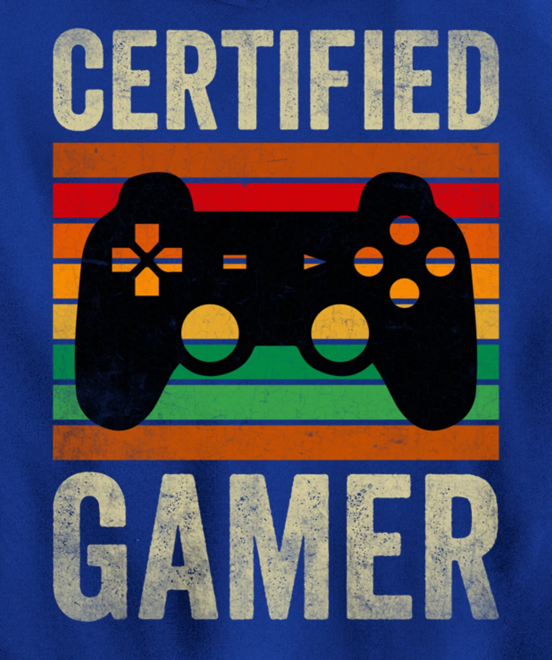 Certified Gamer Retro Funny Video Games Gaming Vintage Pullover Hoodie