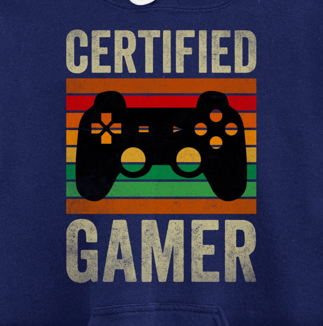 Certified Gamer Retro Funny Video Games Gaming Vintage Pullover Hoodie