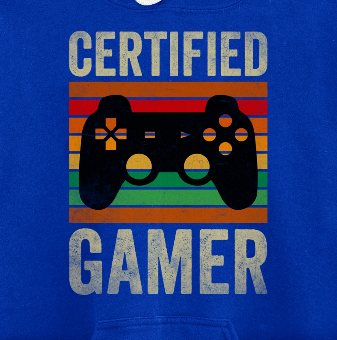 Certified Gamer Retro Funny Video Games Gaming Vintage Pullover Hoodie