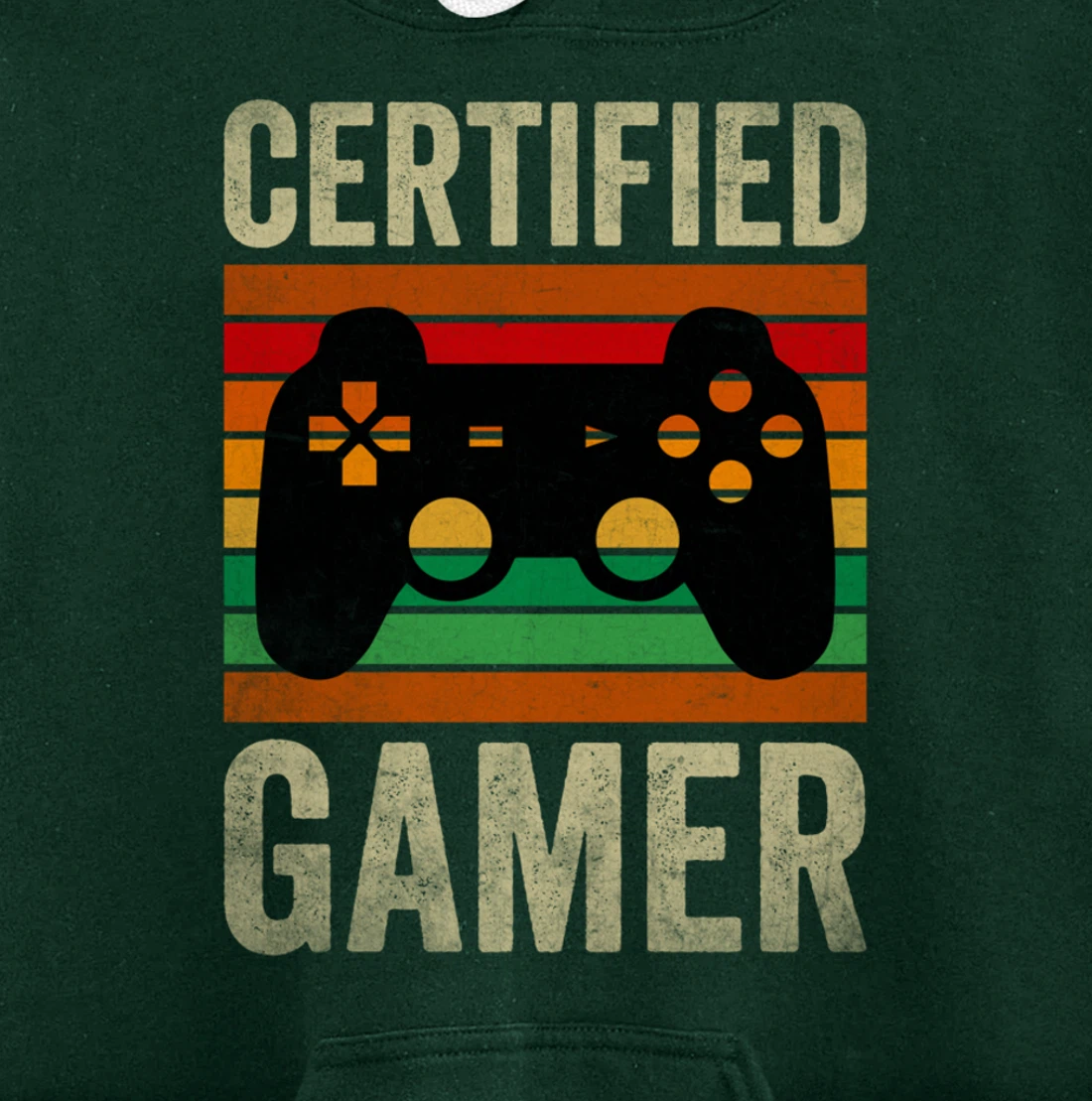 Certified Gamer Retro Funny Video Games Gaming Vintage Pullover Hoodie