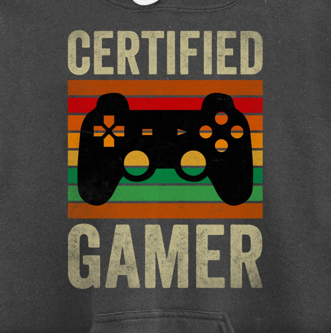 Certified Gamer Retro Funny Video Games Gaming Vintage Pullover Hoodie