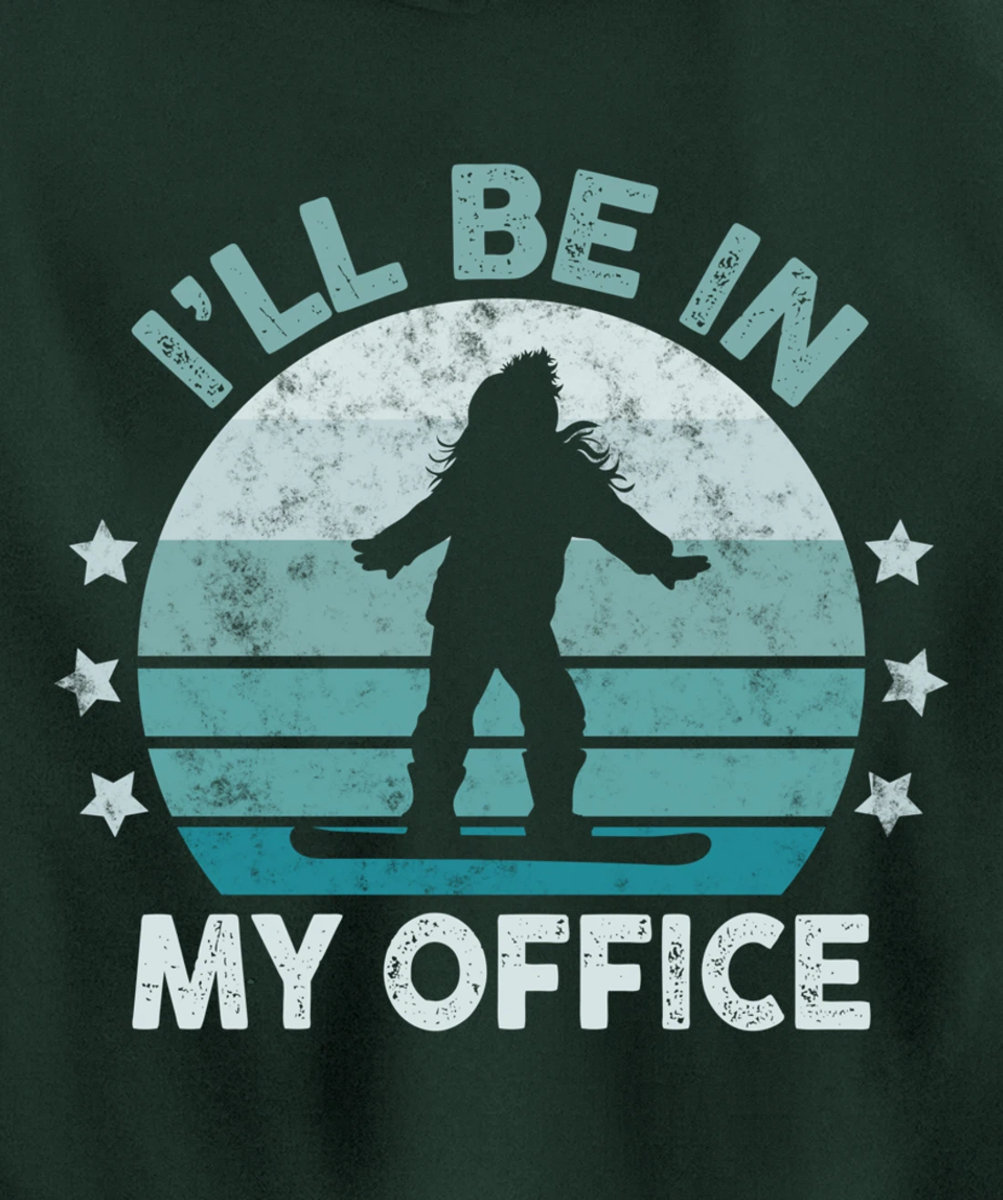 Snowboarding I’ll Be In My Office Winter Ice Sports Retro Pullover Hoodie