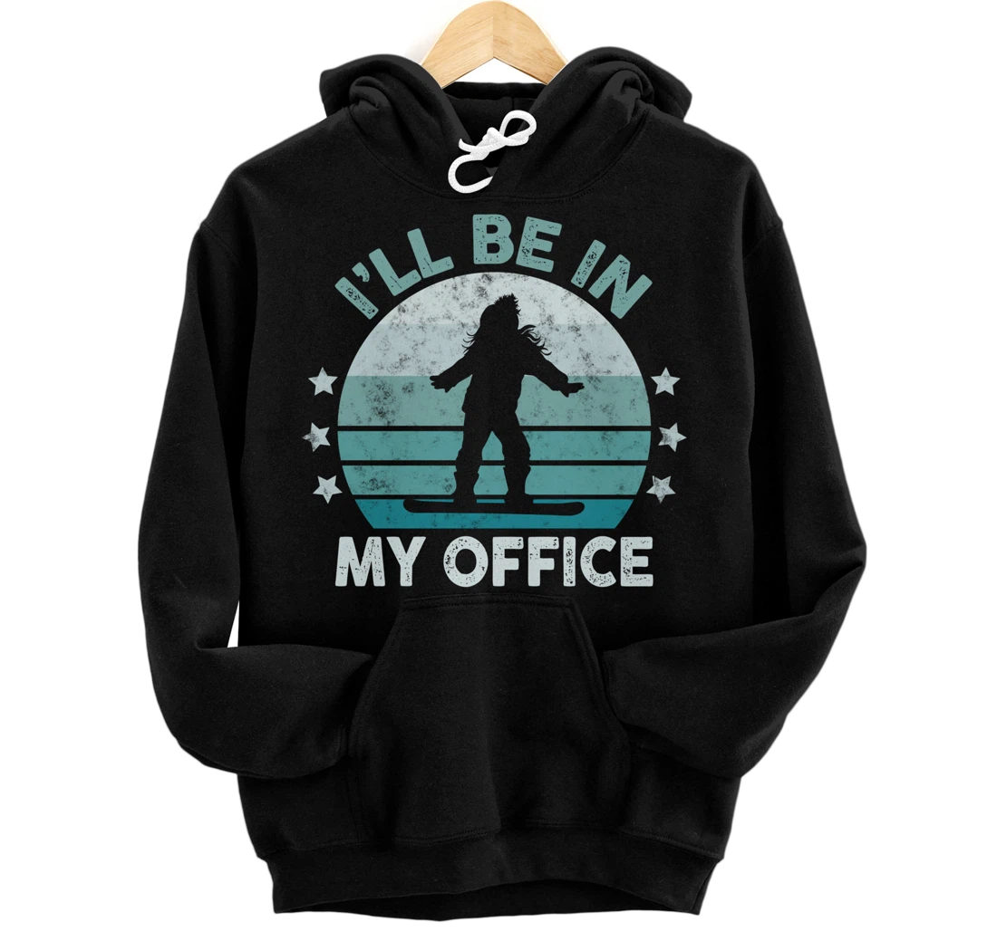 Snowboarding I’ll Be In My Office Winter Ice Sports Retro Pullover Hoodie