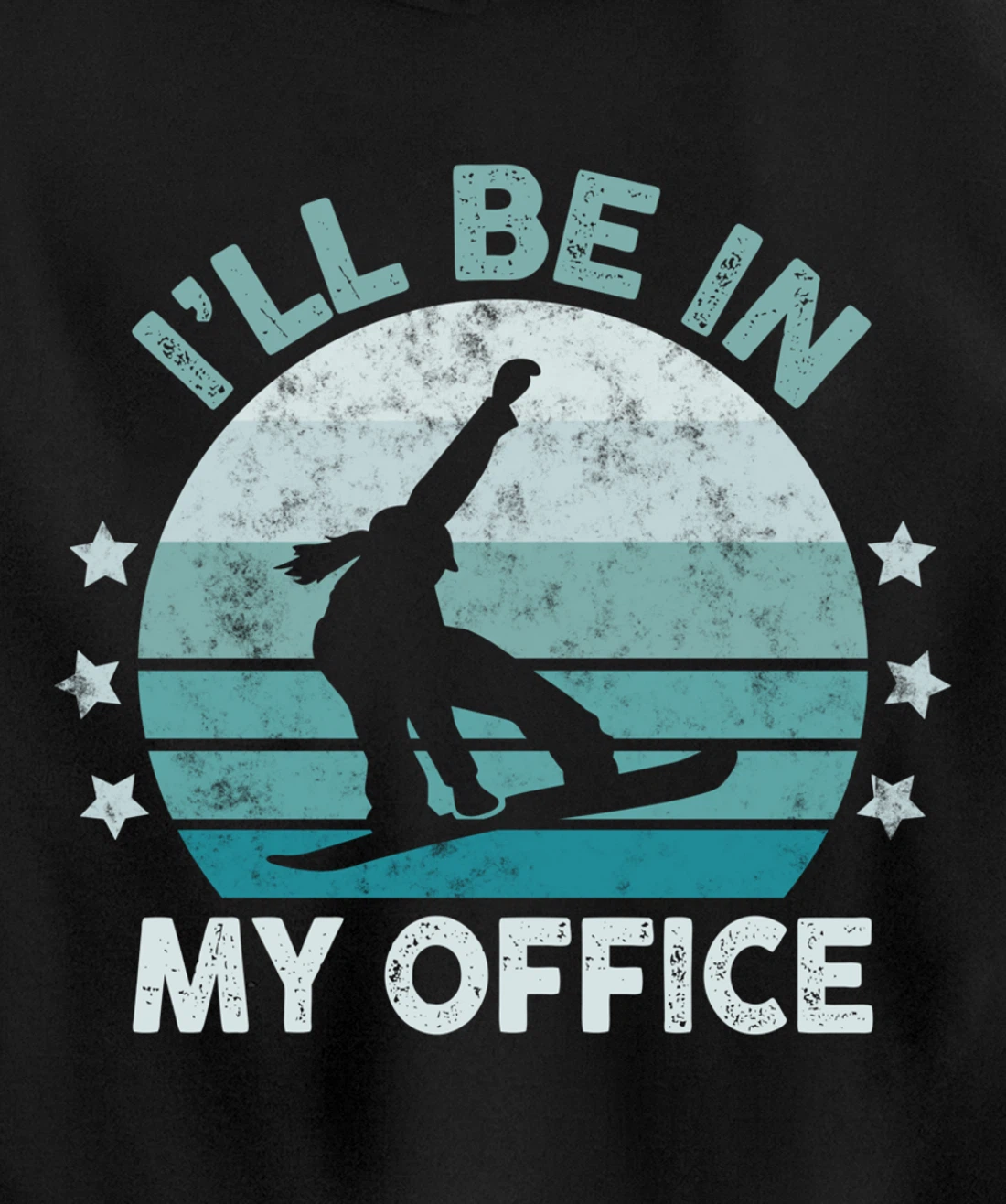 Snowboarding I’ll Be In My Office Winter Ice Sports Retro Pullover Hoodie