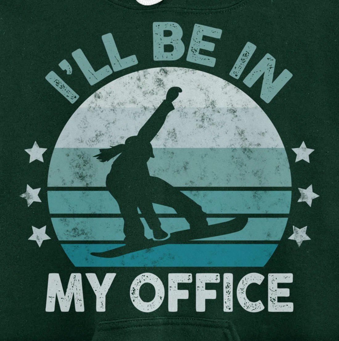 Snowboarding I’ll Be In My Office Winter Ice Sports Retro Pullover Hoodie