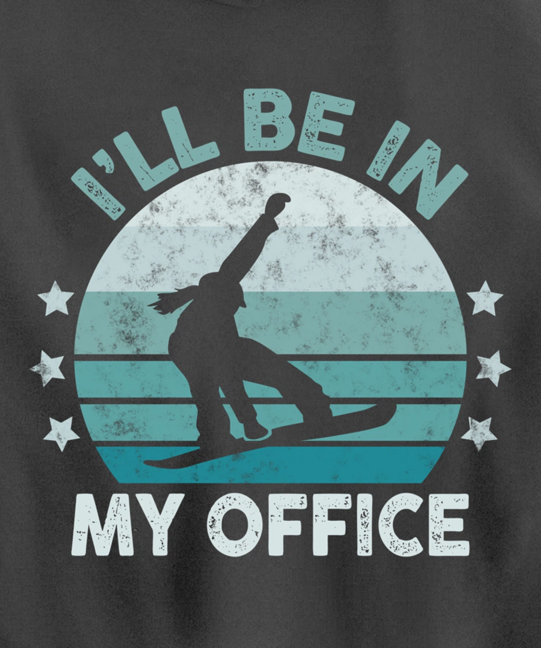 Snowboarding I’ll Be In My Office Winter Ice Sports Retro Pullover Hoodie