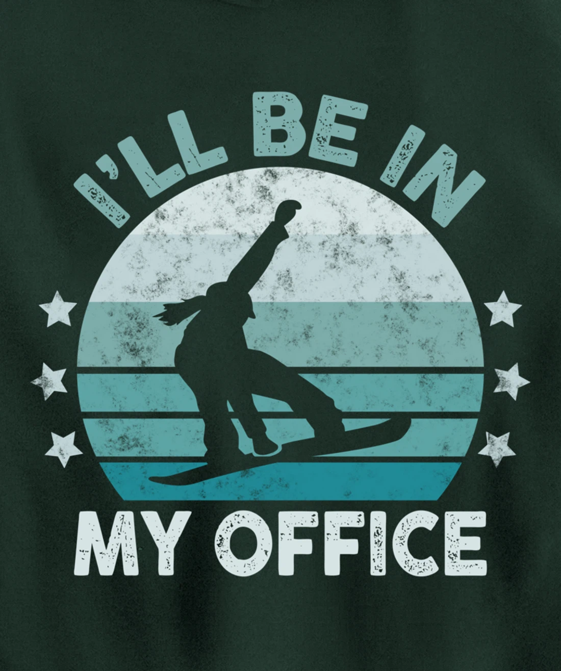 Snowboarding I’ll Be In My Office Winter Ice Sports Retro Pullover Hoodie