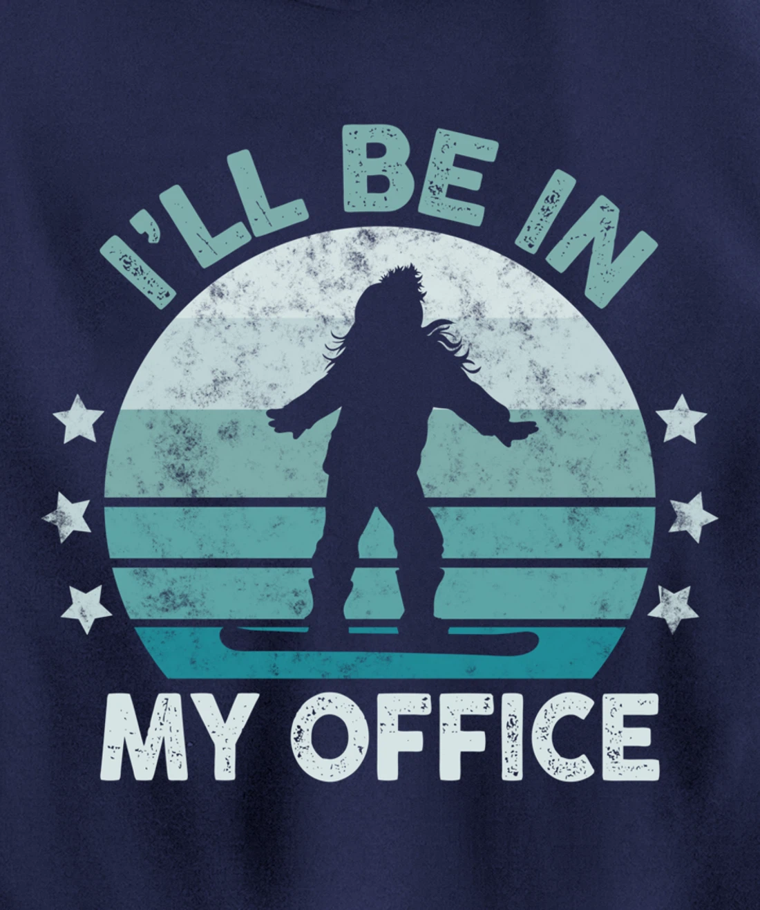 Snowboarding I’ll Be In My Office Winter Ice Sports Retro Pullover Hoodie