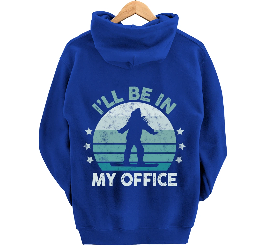 Snowboarding I’ll Be In My Office Winter Ice Sports Retro Pullover Hoodie