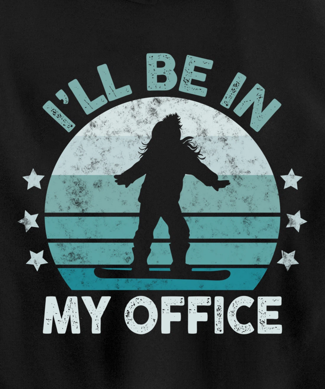 Snowboarding I’ll Be In My Office Winter Ice Sports Retro Pullover Hoodie
