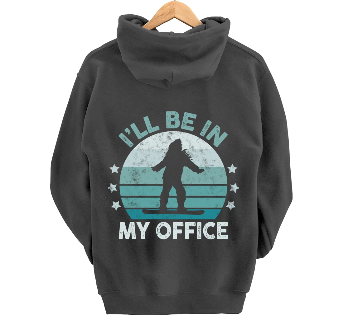 Snowboarding I’ll Be In My Office Winter Ice Sports Retro Pullover Hoodie