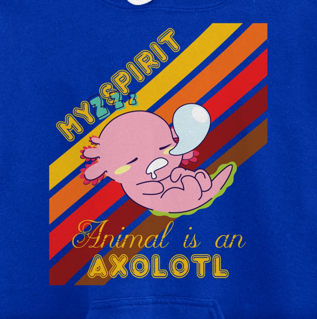 Retro Mexican Salamander Spirit Animal Is An Axolotl Pullover Hoodie